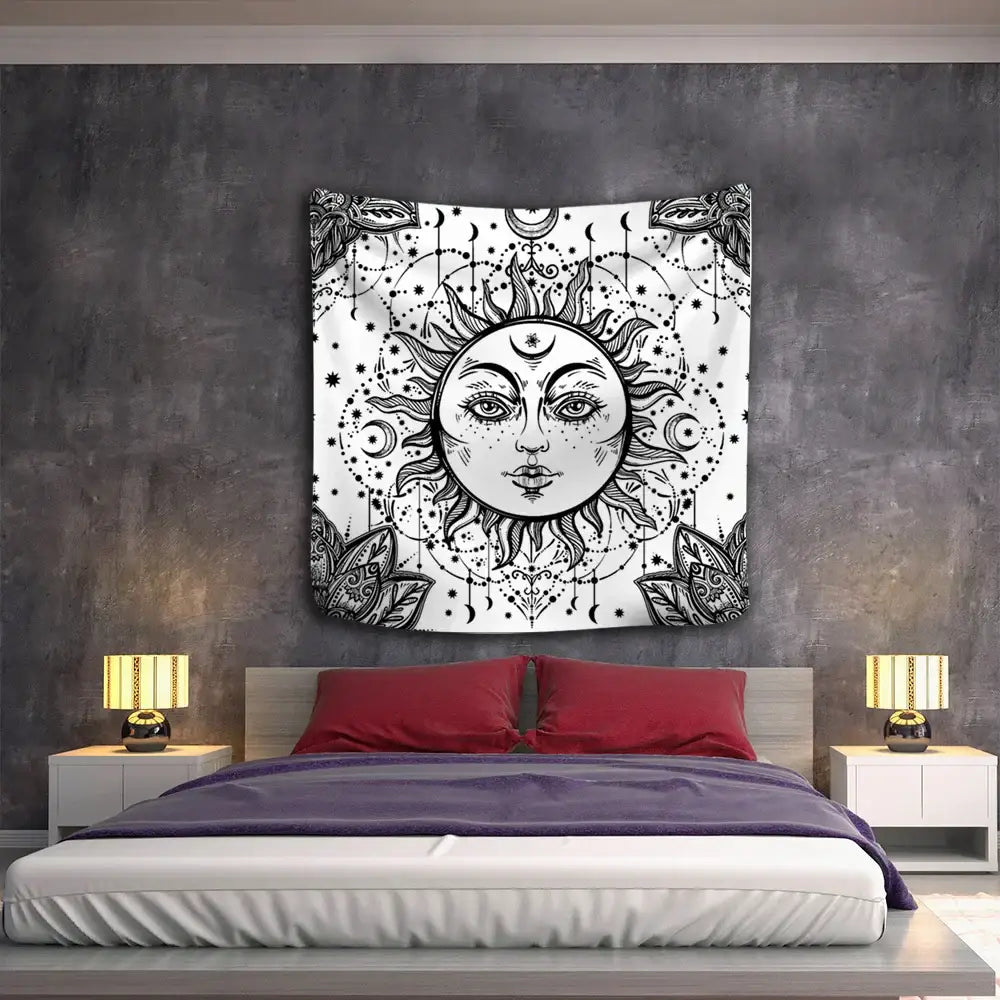 Sun Moon Mandala Tapestry