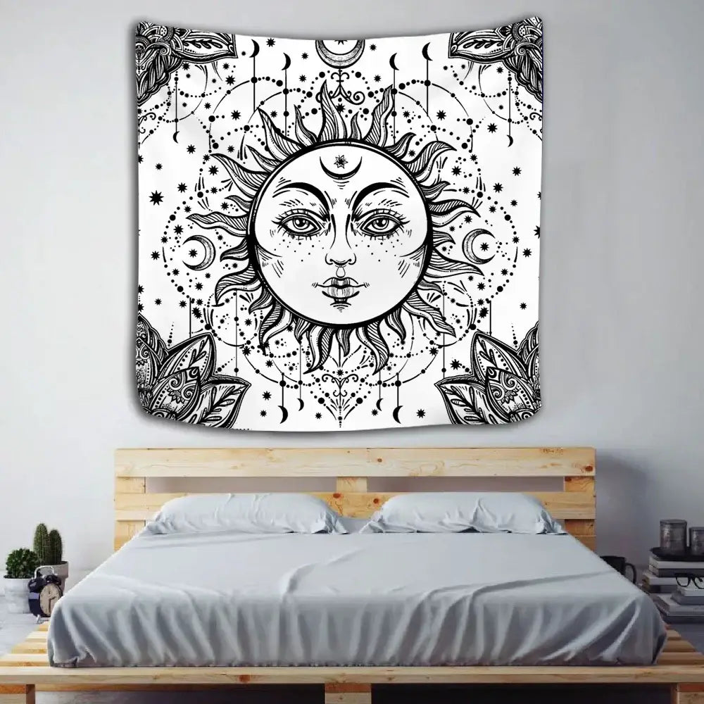 Sun Moon Mandala Tapestry