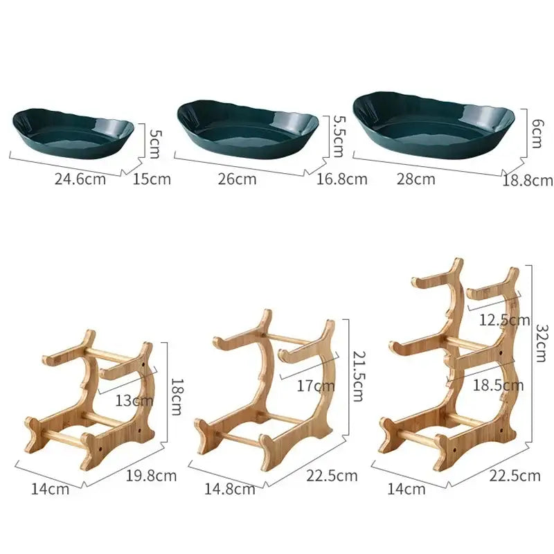 Teal Ceramic Layered Plates