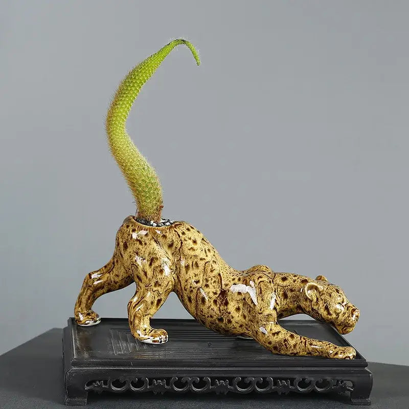 Leopard Ceramic Flowerpot Decor