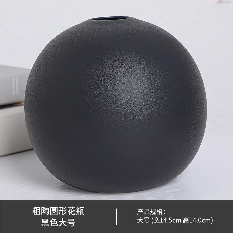 Black Ceramic Vase Set