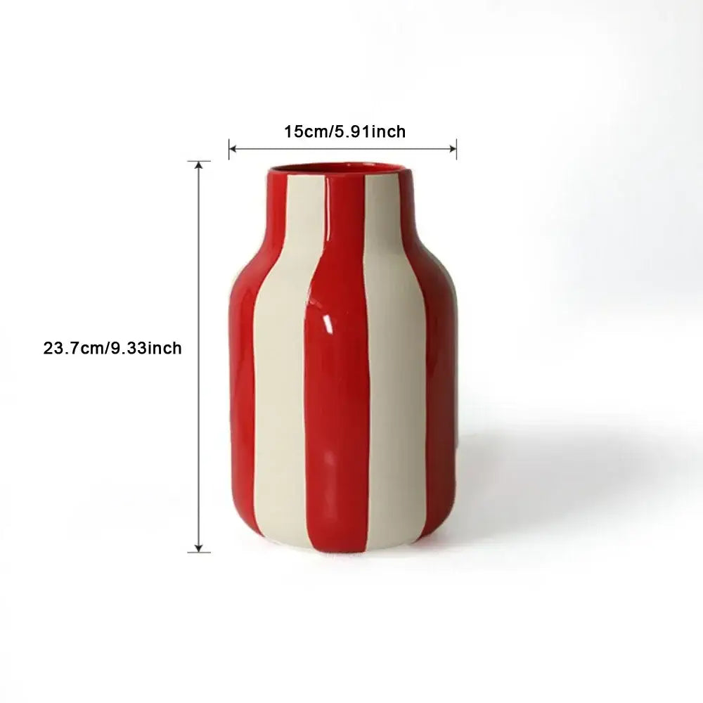 Black Striped Ceramic Vase