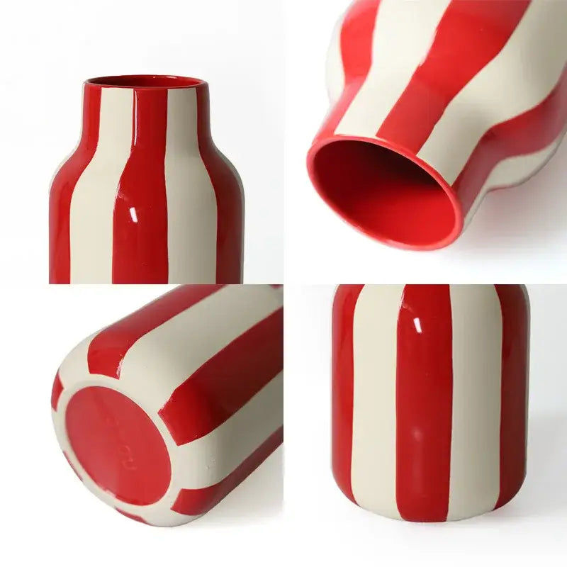 Black Striped Ceramic Vase