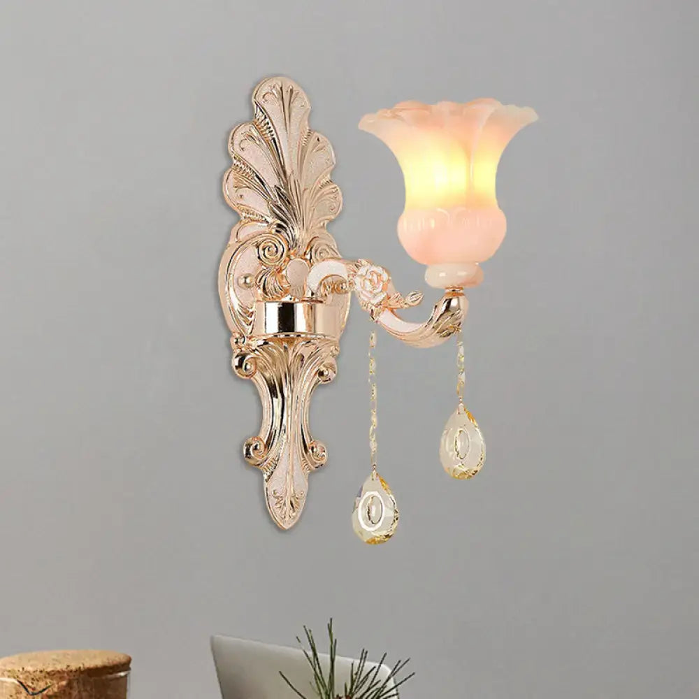 Champagne Crystal Flower Sconce