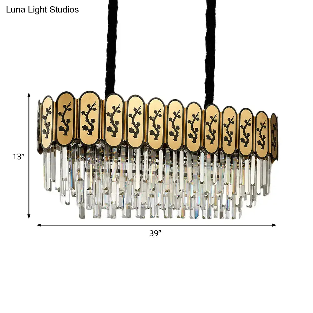 Gold Crystal Island Chandelier