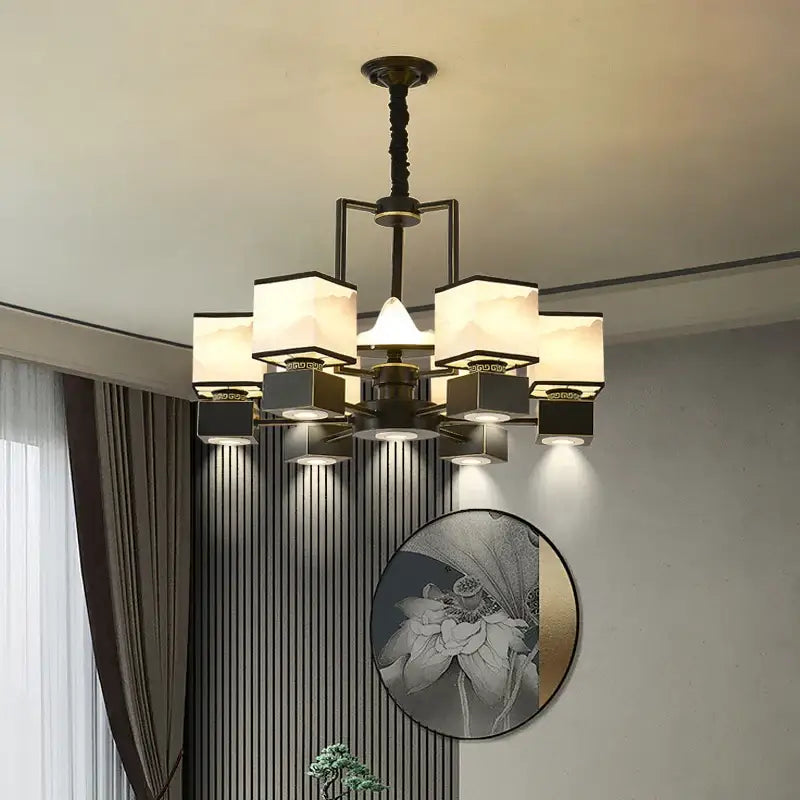 Marble Frosted Glass Chandelier
