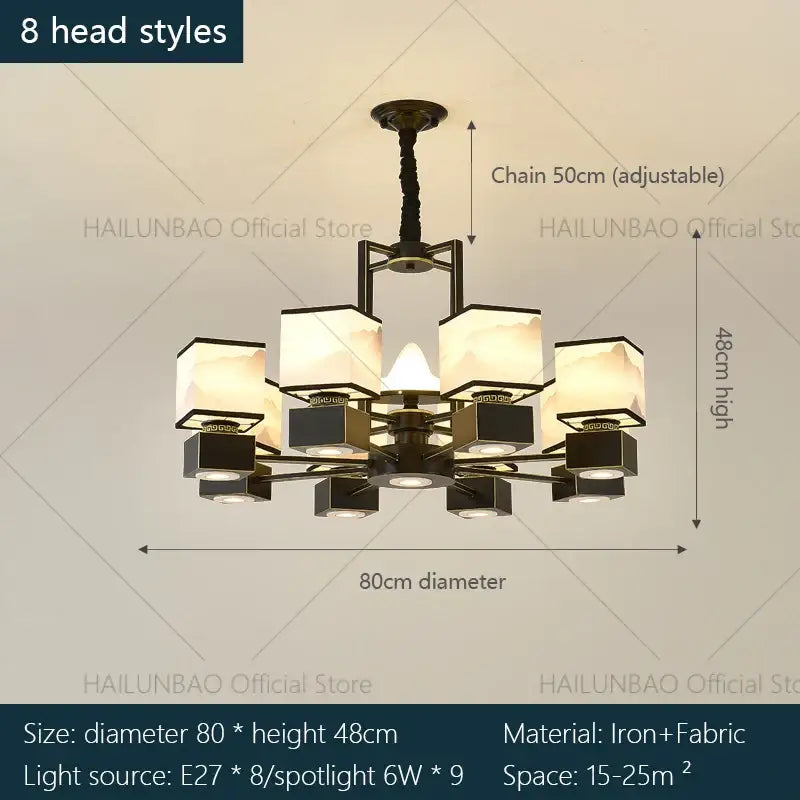 Marble Frosted Glass Chandelier