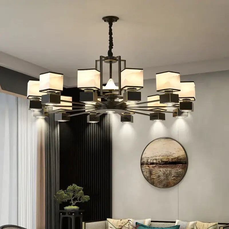 Marble Frosted Glass Chandelier