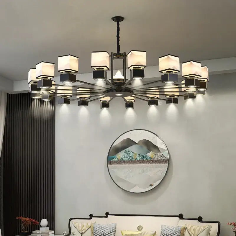 Marble Frosted Glass Chandelier