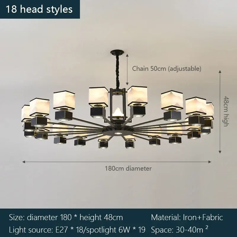 Marble Frosted Glass Chandelier