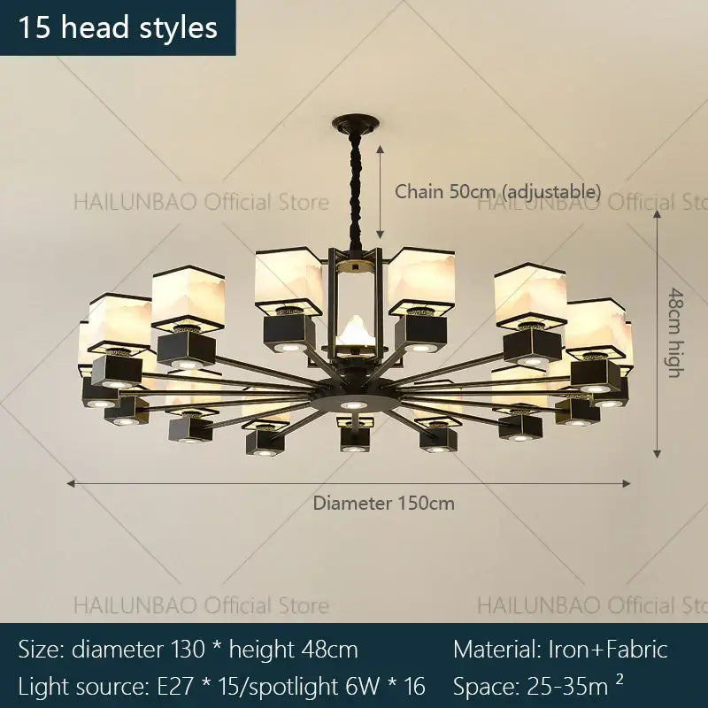Marble Frosted Glass Chandelier