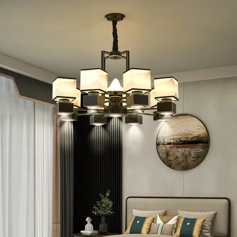 Marble Frosted Glass Chandelier