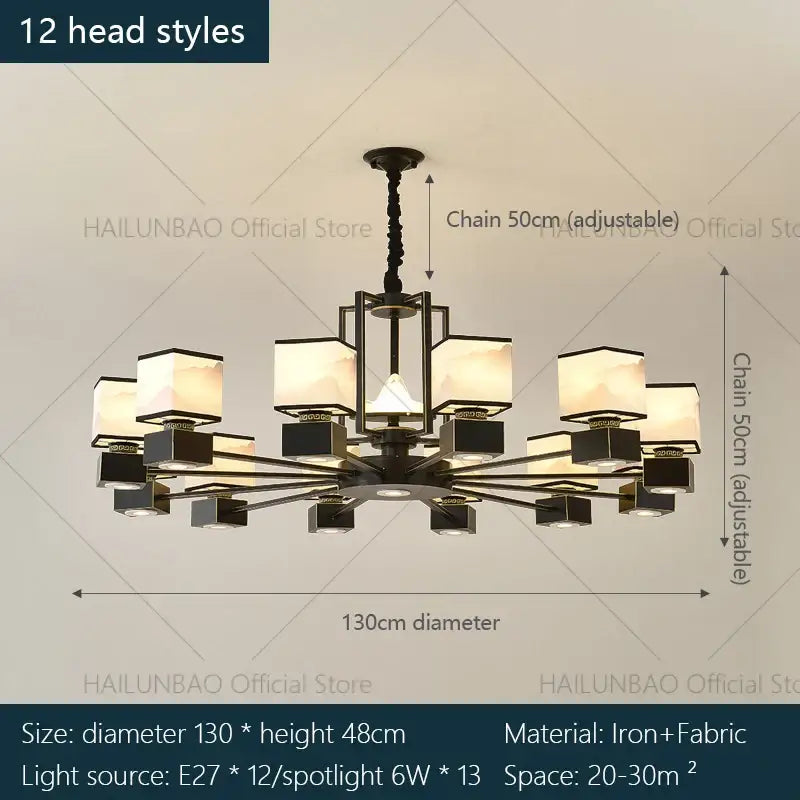 Marble Frosted Glass Chandelier