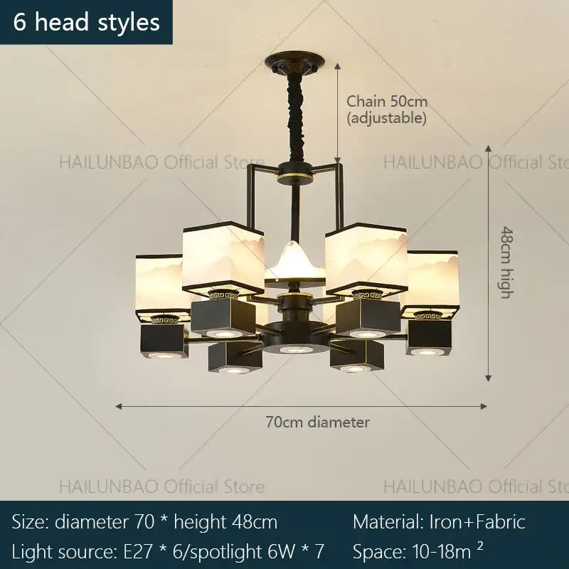 Marble Frosted Glass Chandelier