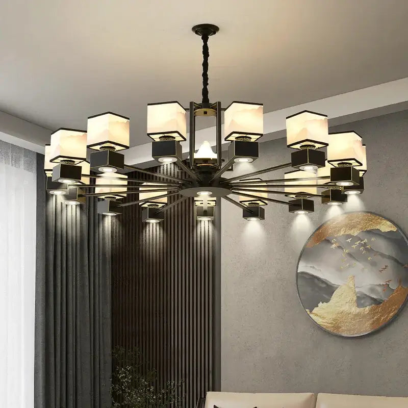 Marble Frosted Glass Chandelier