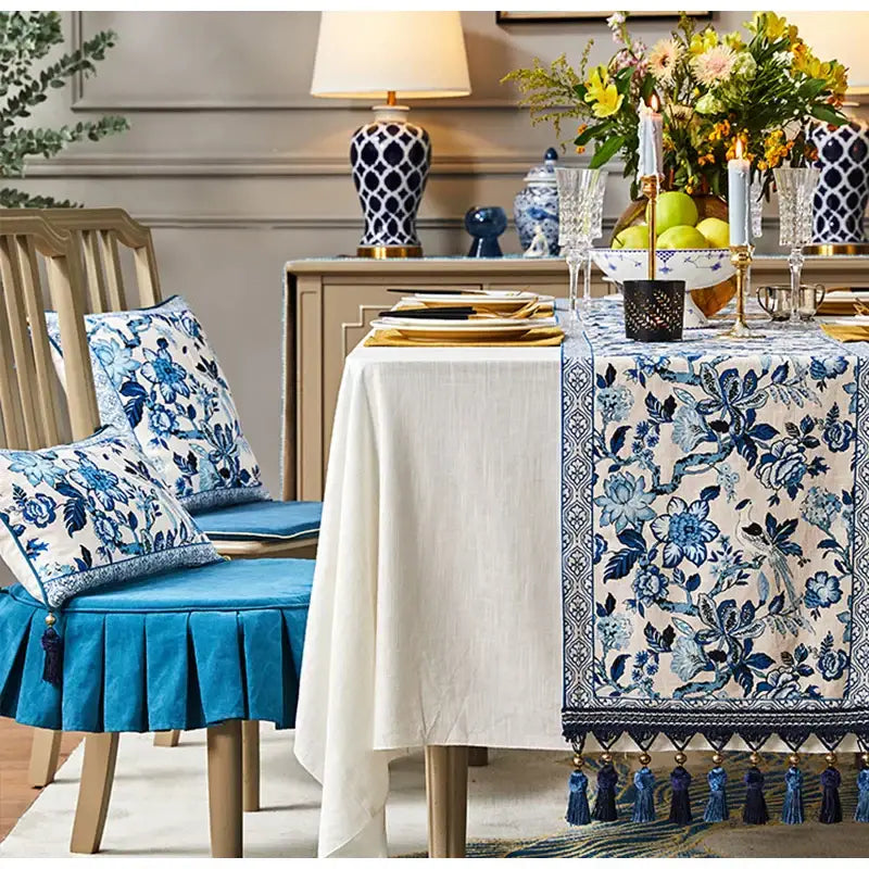 Chinoiserie Porcelain Table Runner