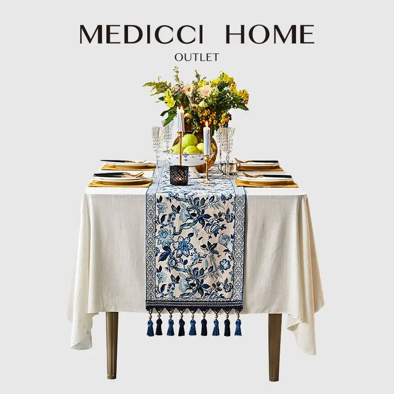 Chinoiserie Porcelain Table Runner