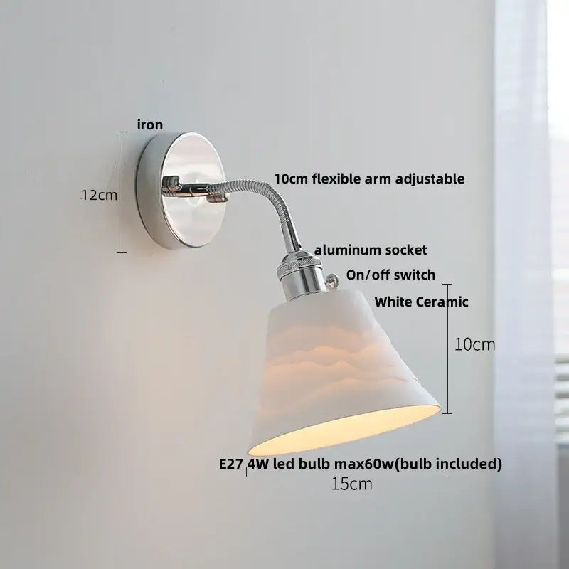 Chrome Ribbed Glass Wall Lamp