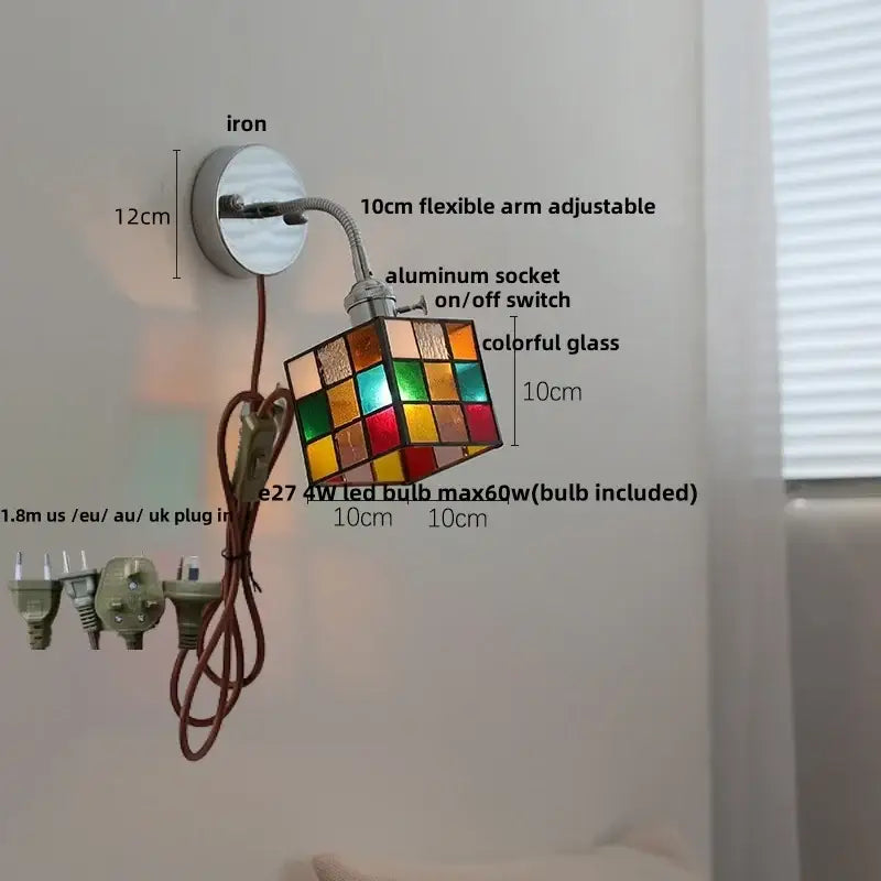 Chrome Ribbed Glass Wall Lamp