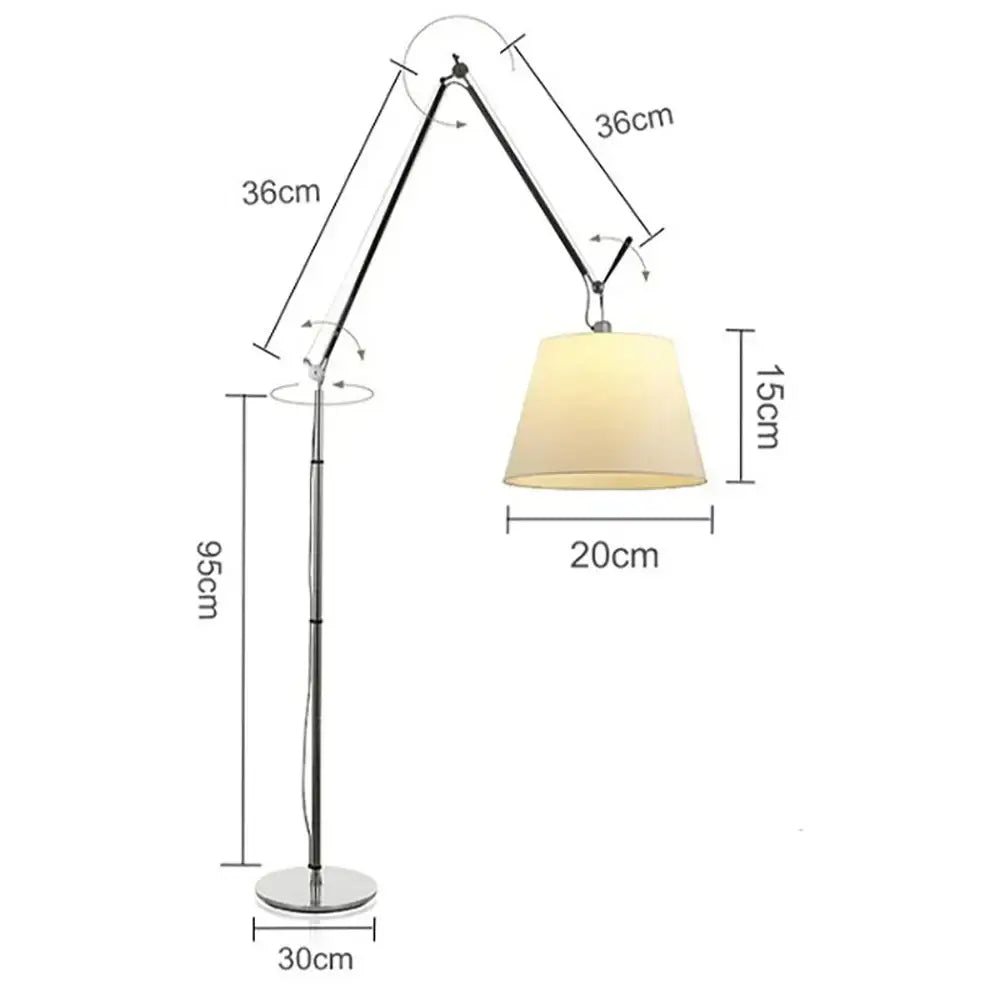 Chrome Industrial Fabric Shade Wall Light