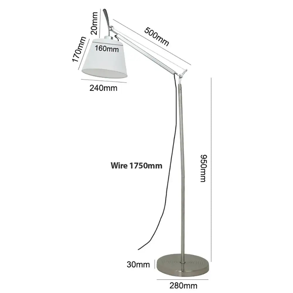 Chrome Industrial Fabric Shade Wall Light