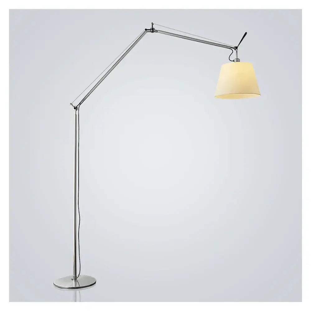 Chrome Industrial Fabric Shade Wall Light