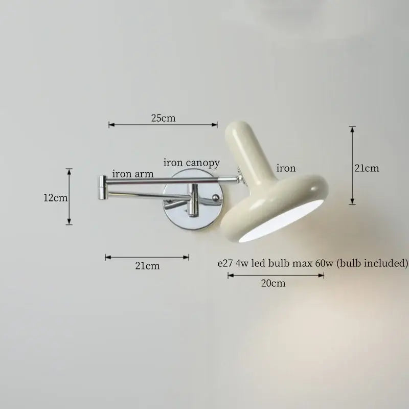 Chrome LED Wall Lamp with Adjustable Swing Arm