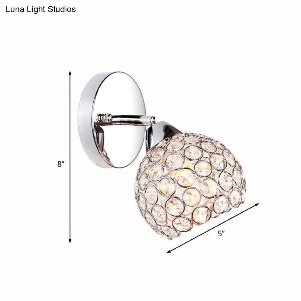Chrome Crystal Modern Sconce