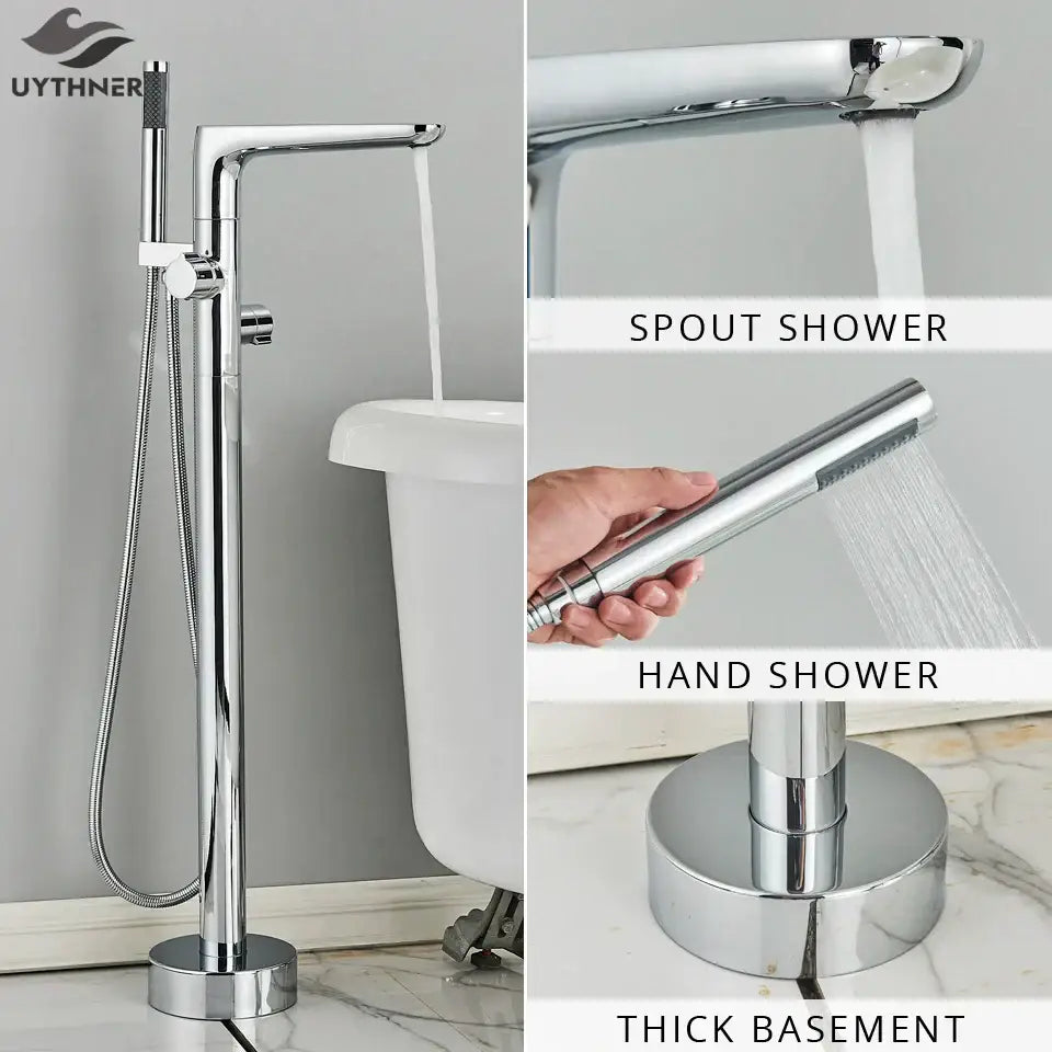 Chrome Floor Waterfall Faucet