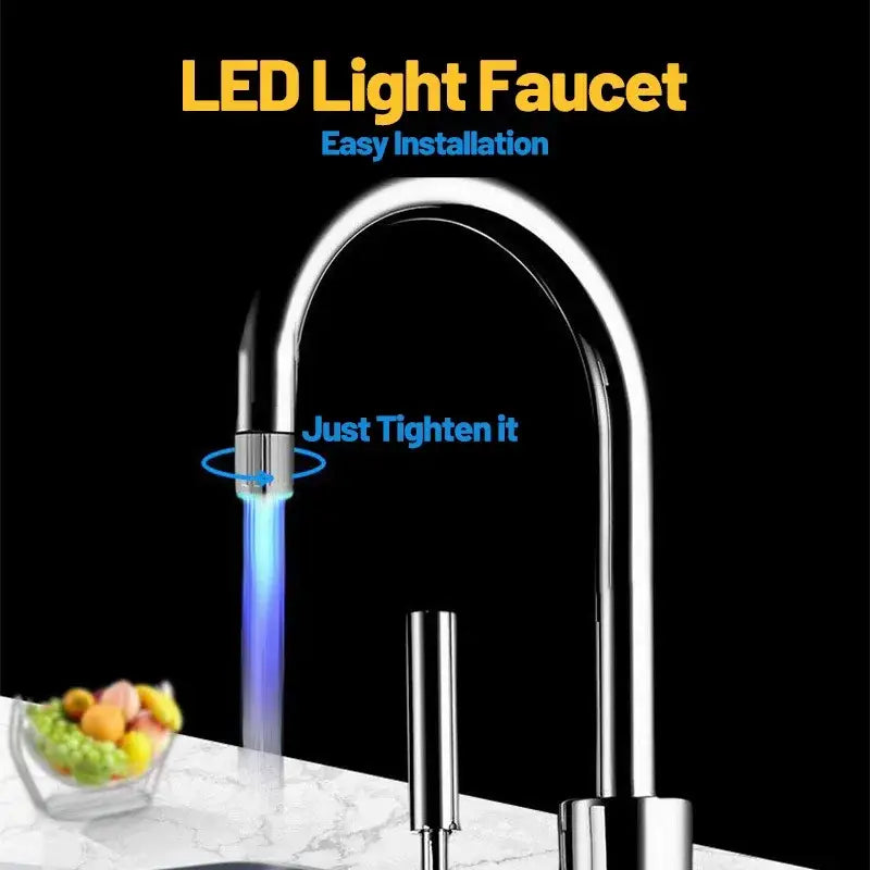 Chrome LED Faucet Aerator with Temperature Display