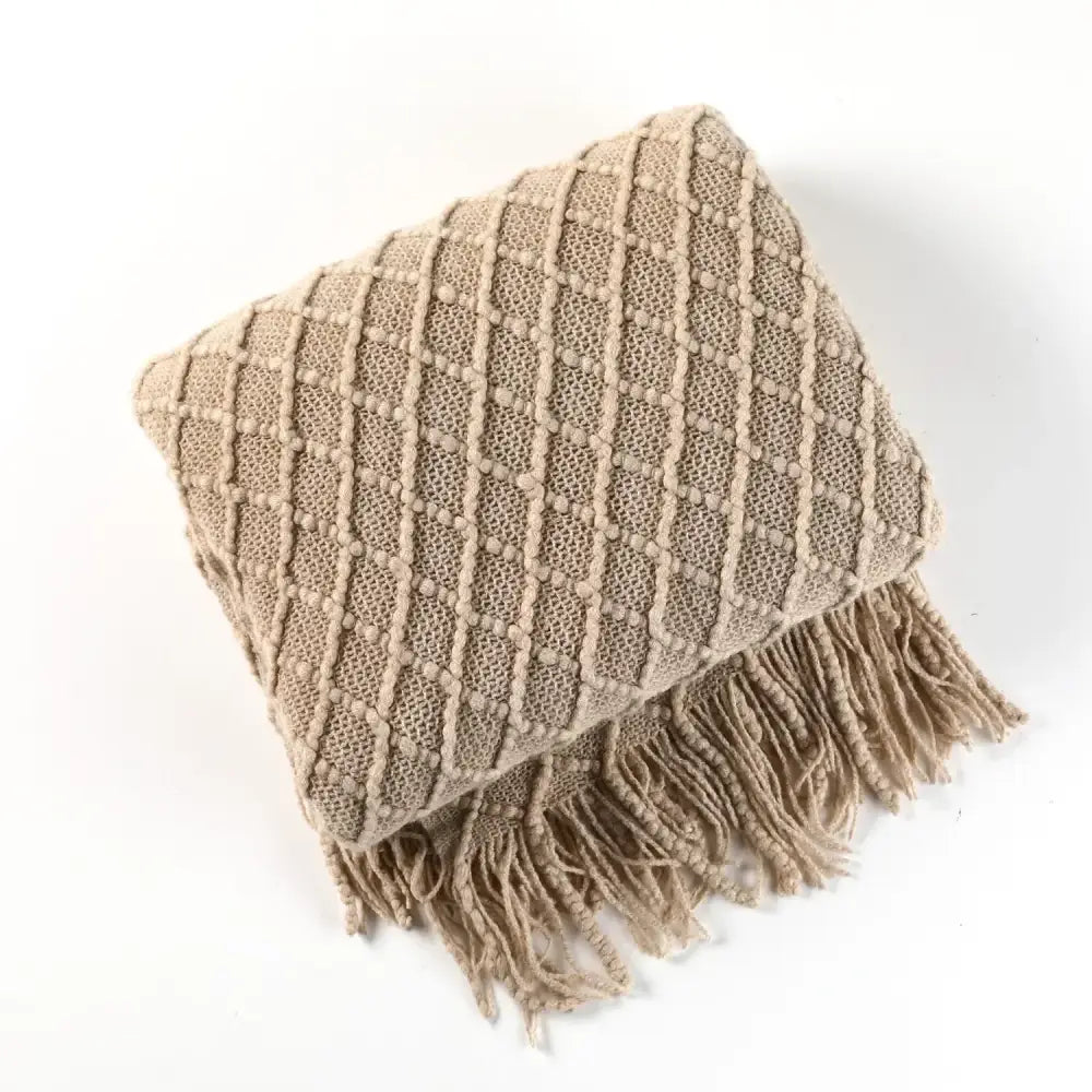 Mustard Ribbed Knit Blanket