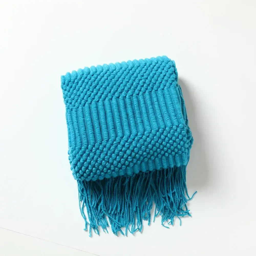 Mustard Ribbed Knit Blanket