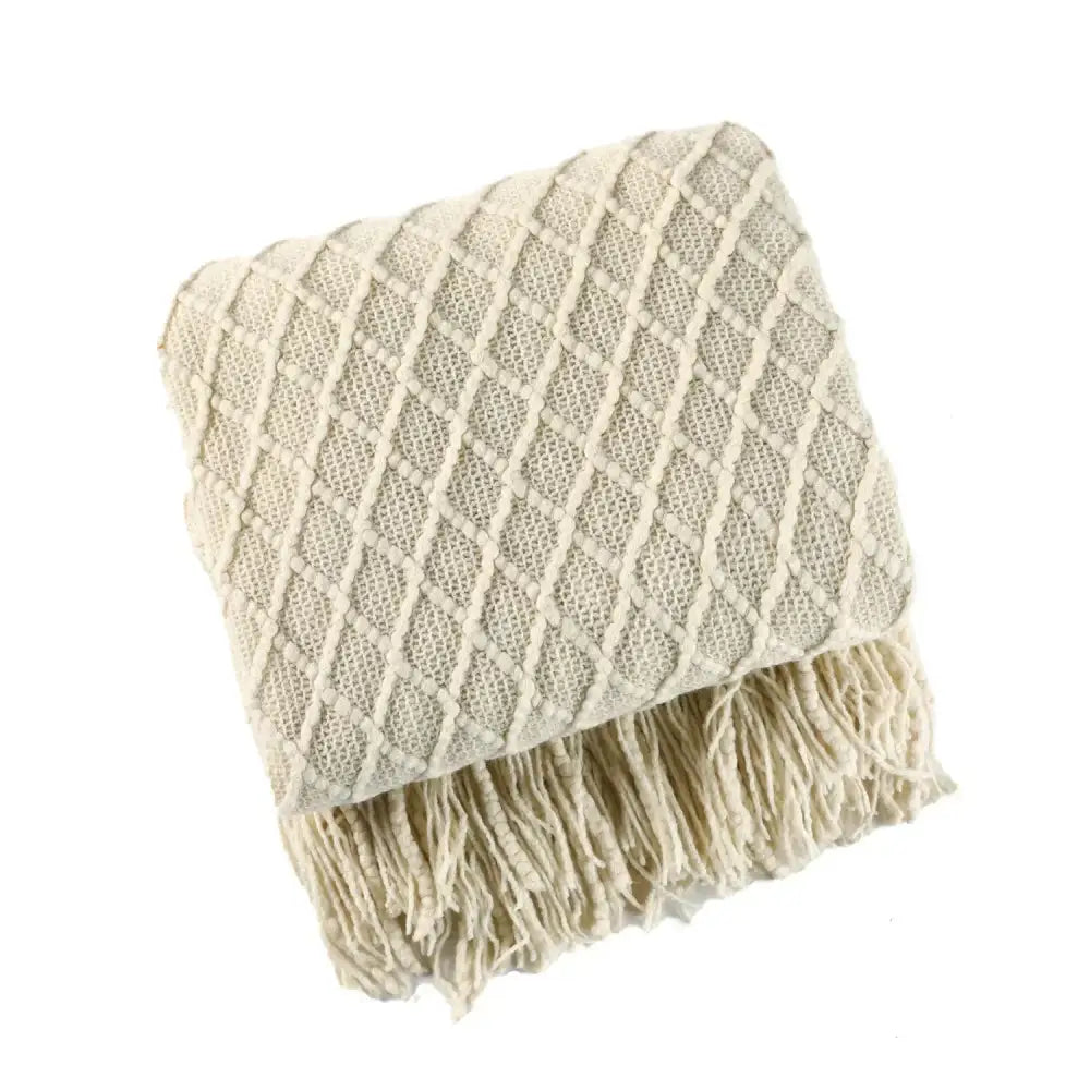 Mustard Ribbed Knit Blanket