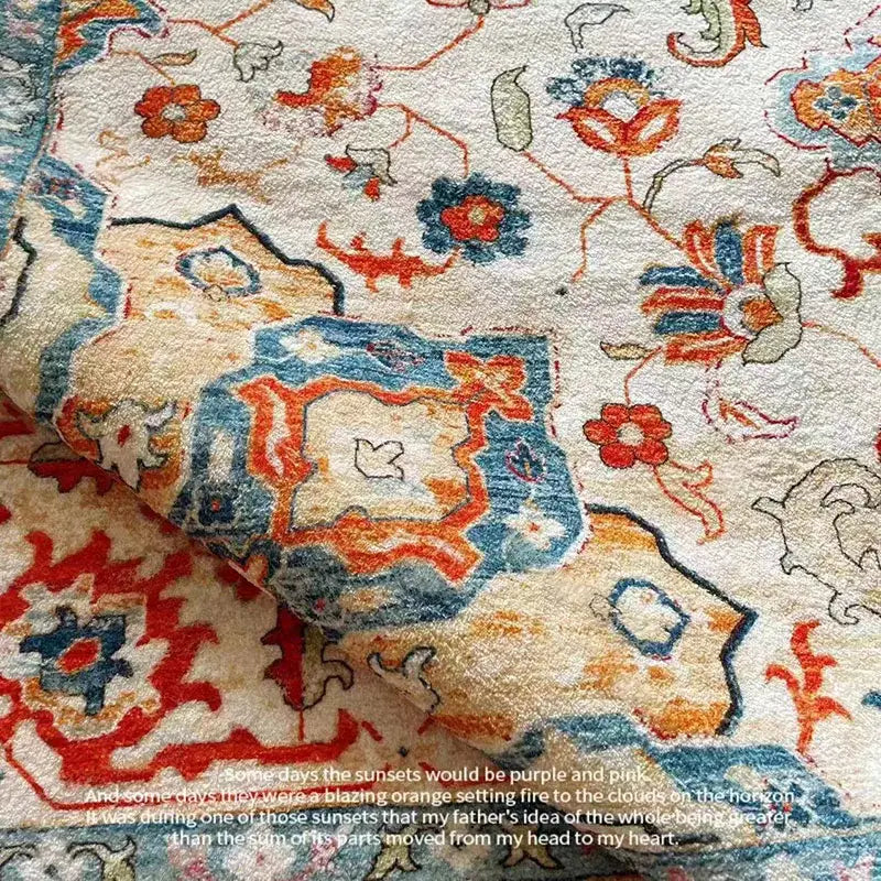 Beige Cashmere Geometric Rug