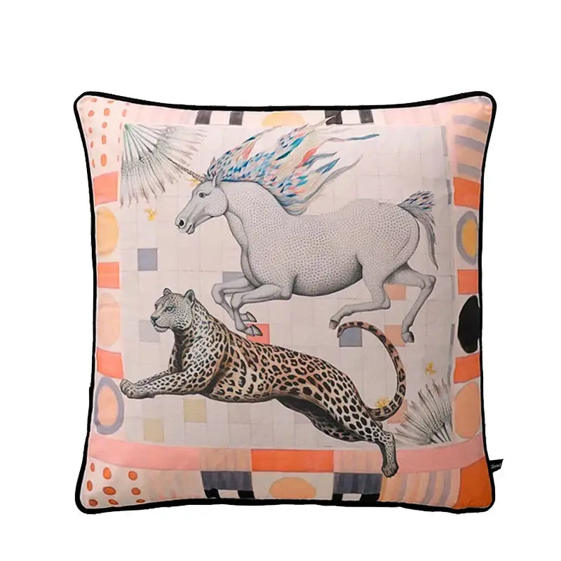 Blue Velvet Horse Cushion