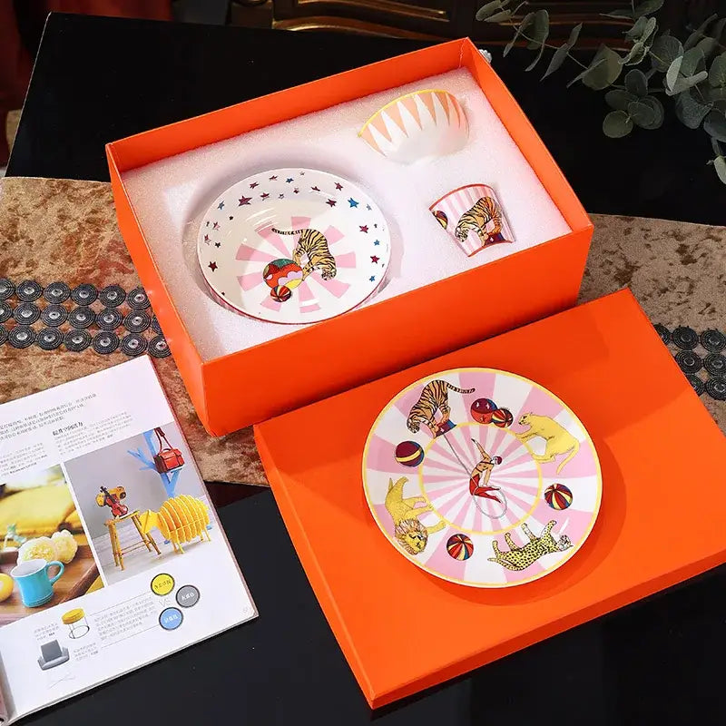 Pink White Kids Tableware