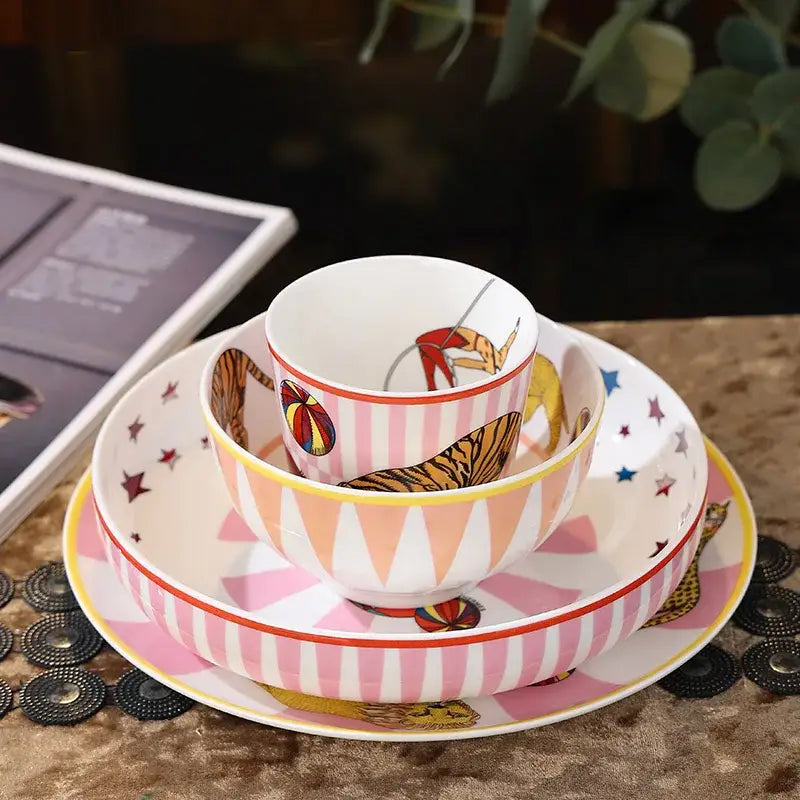 Pink White Kids Tableware