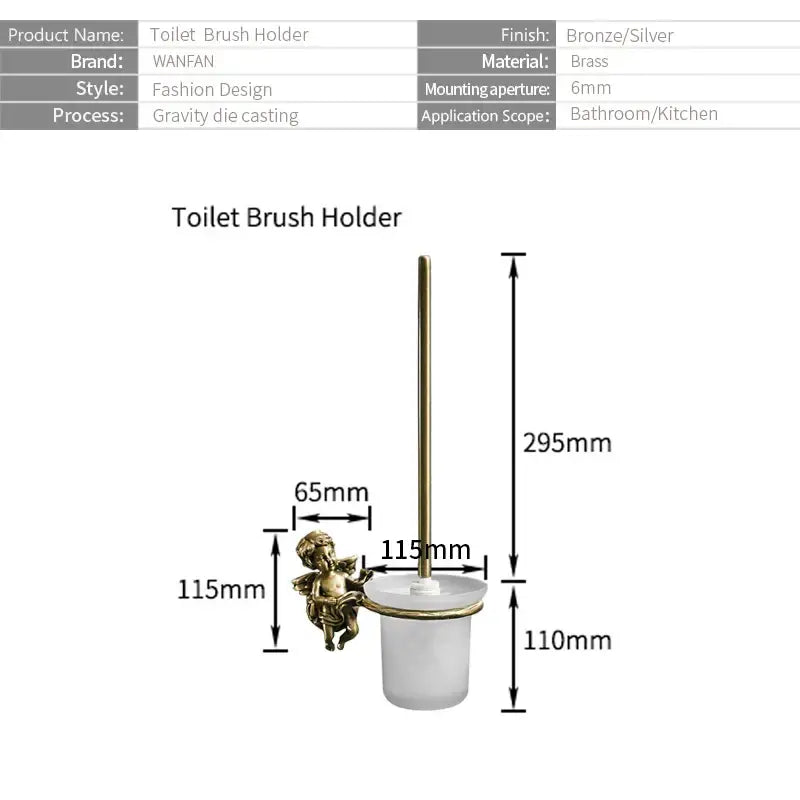 Bronze Angel Toilet Brush