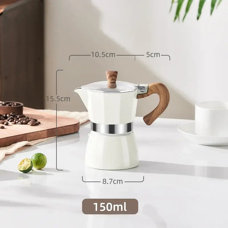 Aluminum Wood Moka Pot