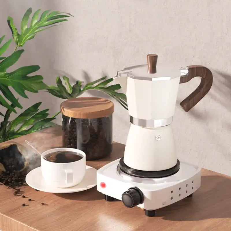 Aluminum Wood Moka Pot