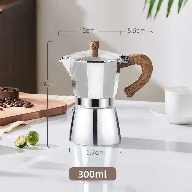 Aluminum Wood Moka Pot