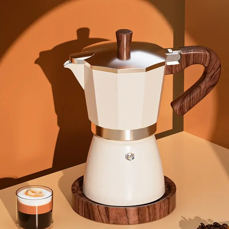 Aluminum Wood Moka Pot