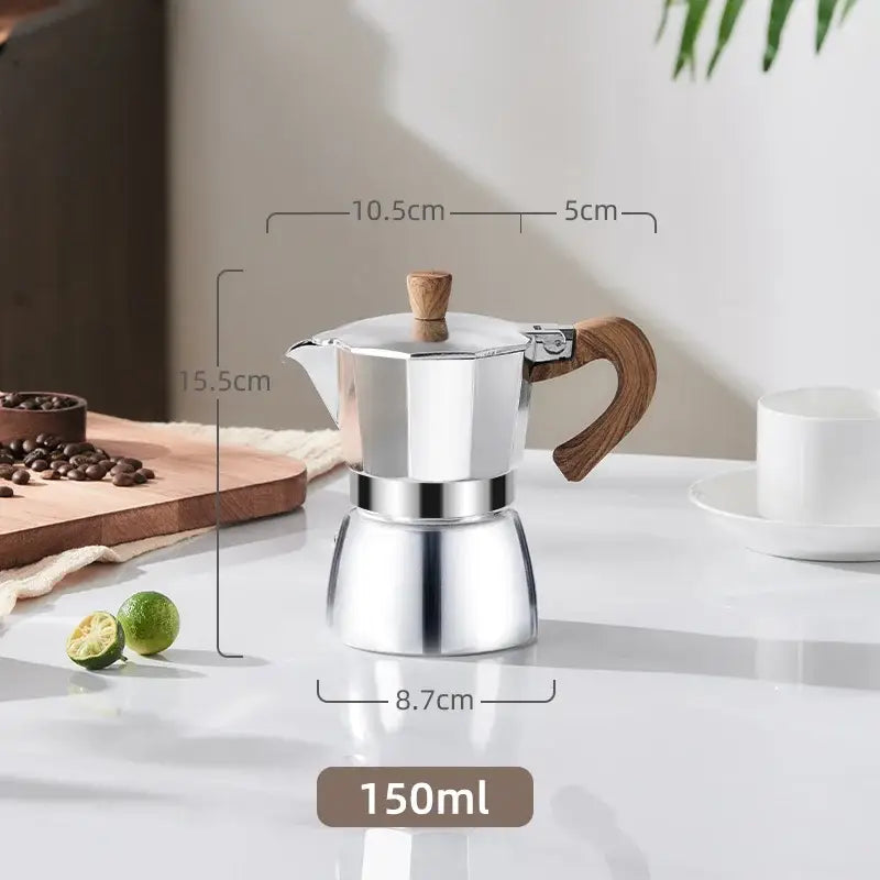 Aluminum Wood Moka Pot
