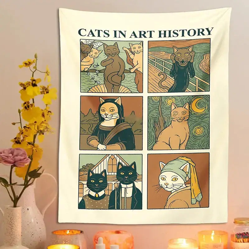 Classic Cat Art Tapestry