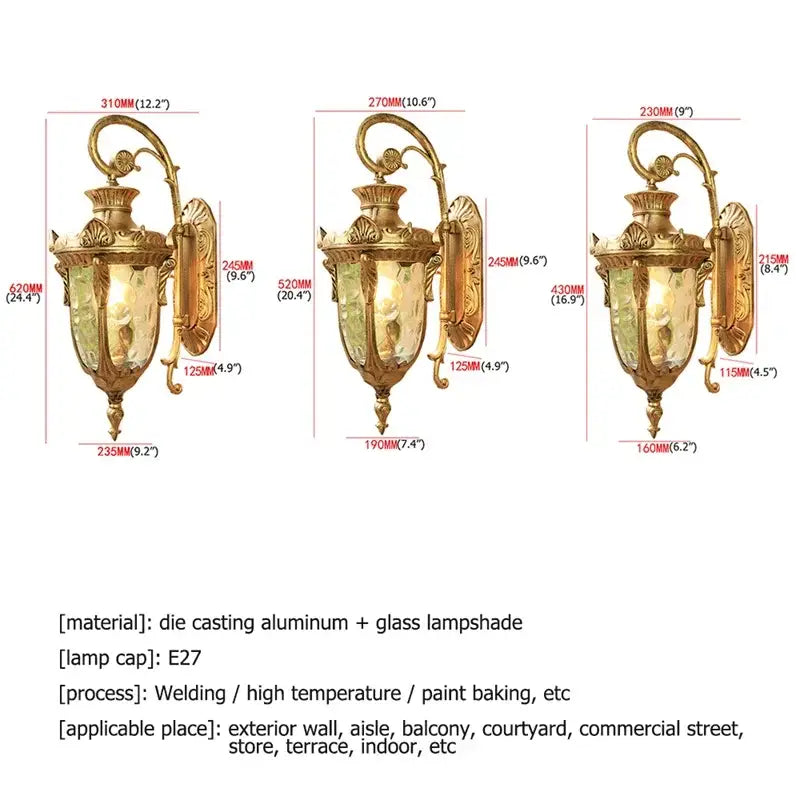Bronze Textured Glass Wall Lamp