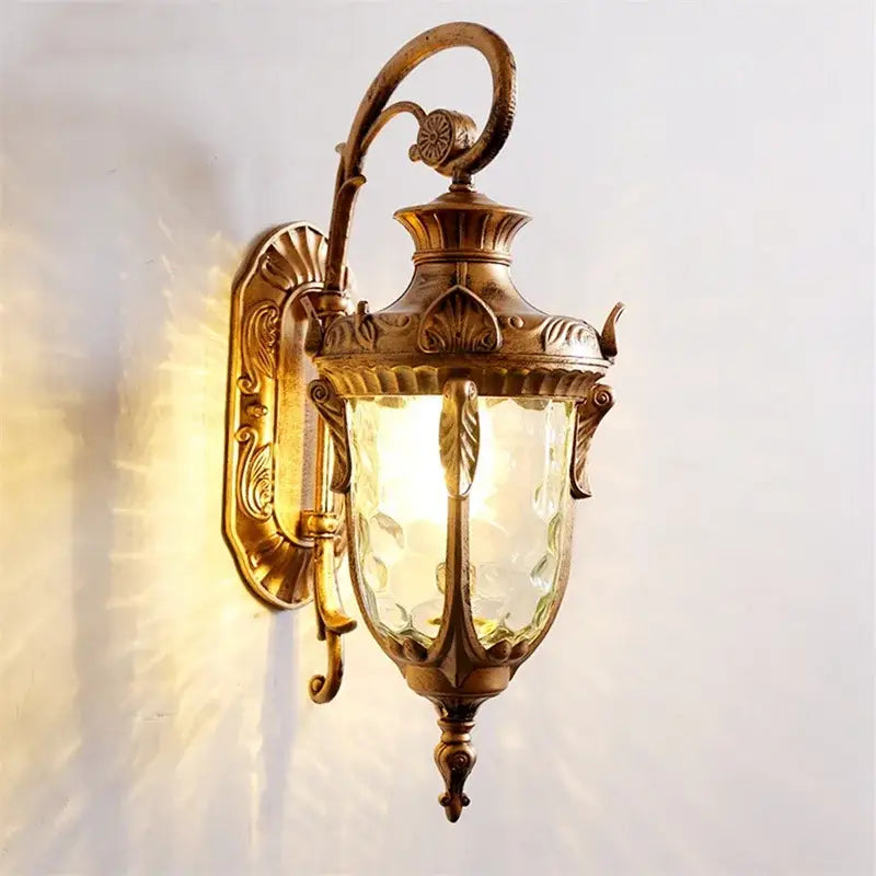Bronze Textured Glass Wall Lamp