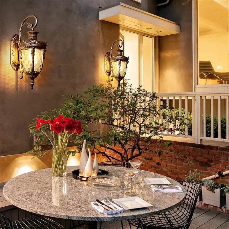 Bronze Textured Glass Wall Lamp