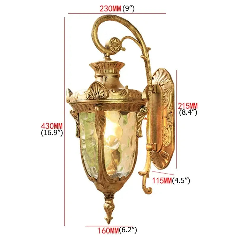 Bronze Textured Glass Wall Lamp