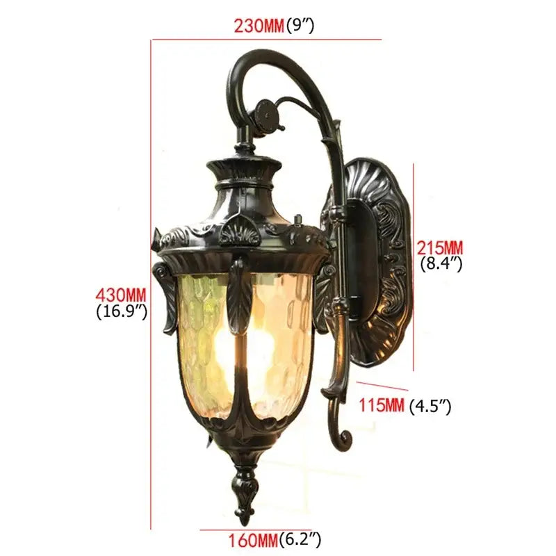 Bronze Textured Glass Wall Lamp