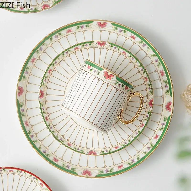Gold Striped Ceramic Set